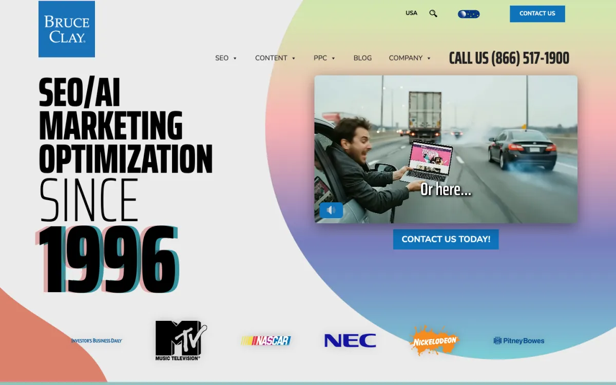 Bruce Clay Inc. homepage, captured September 28, 2026