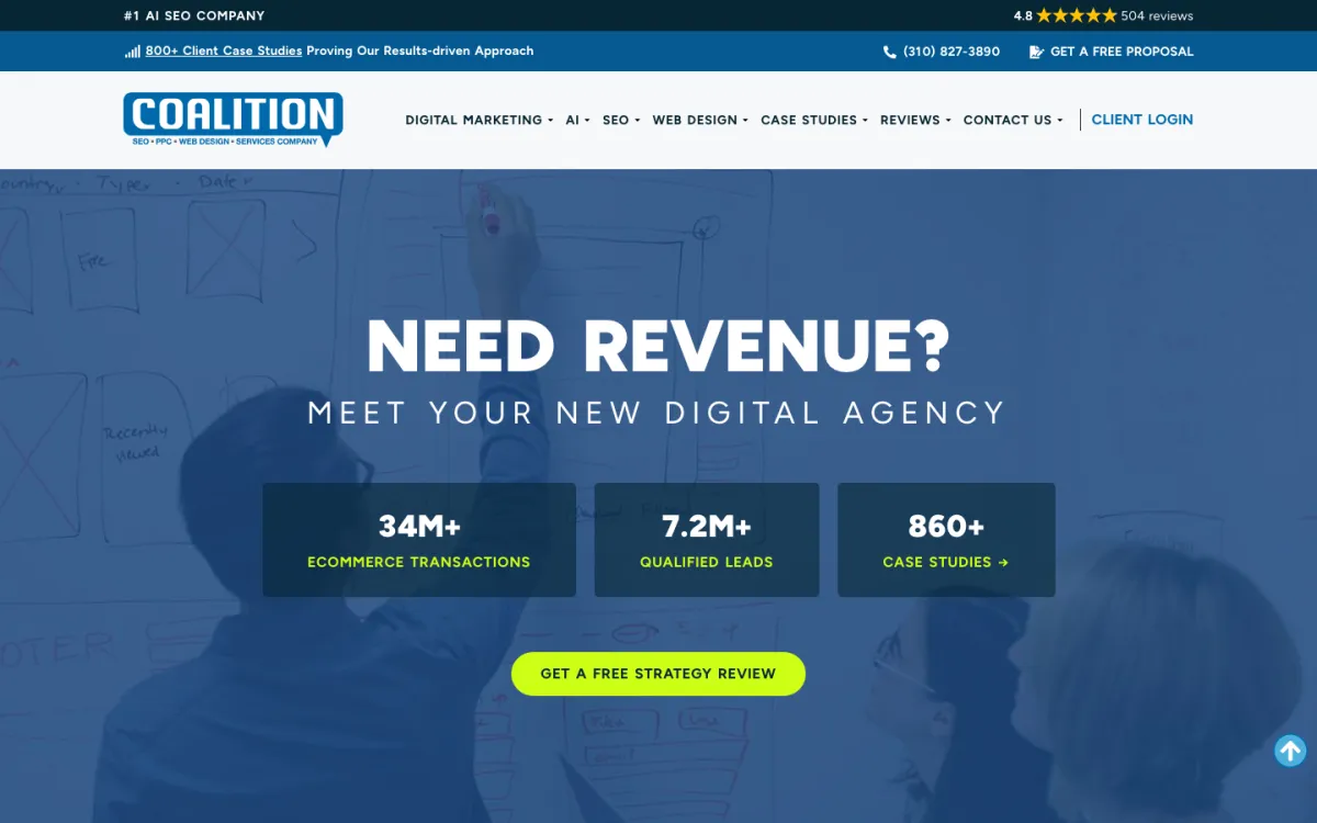 Coalition Technologies homepage, captured September 28, 2026