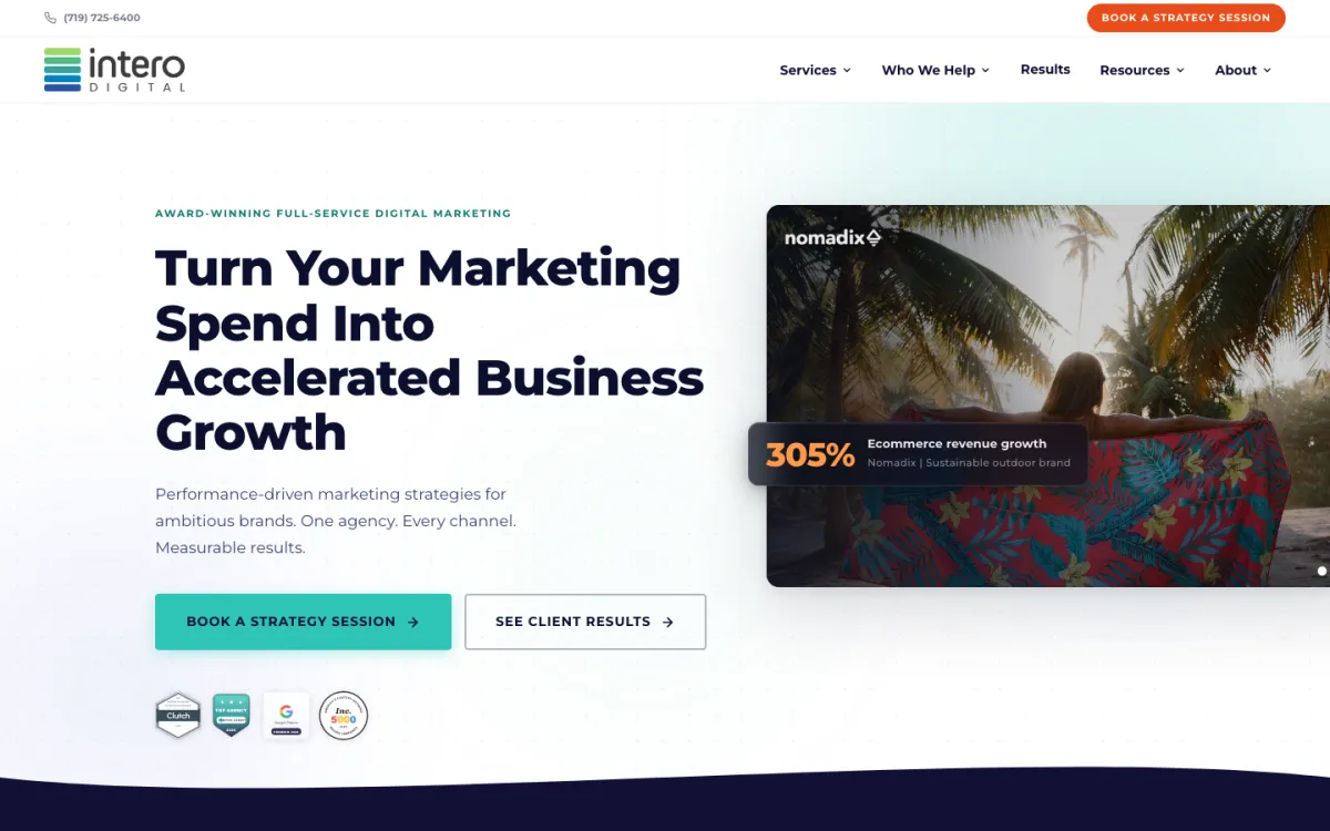 Intero Digital homepage, captured September 28, 2026